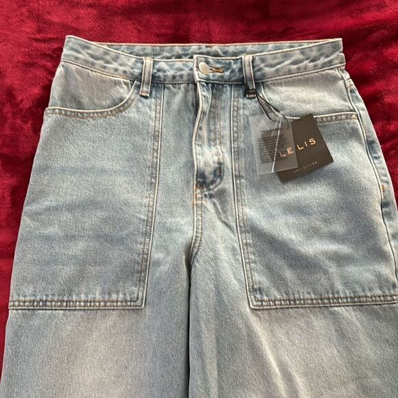 High Waisted Wide Leg Cuffed Jeans - Size small - Picture 2 of 4